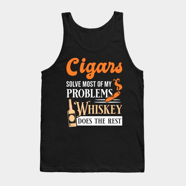 Funny Cigars And Whiskey Quote Tank Top by GigibeanCreations